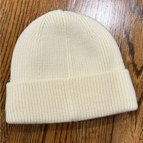 Satin-Lined Cream Knit Beanie - Picture 2 of 3